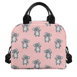 Polka Dot Koala Pattern Print Insulated Lunch Bag