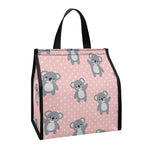 Polka Dot Koala Pattern Print Insulated Lunch Tote