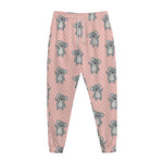 Polka Dot Koala Pattern Print Jogger Pants