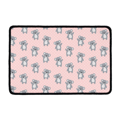 Polka Dot Koala Pattern Print Kitchen Mat