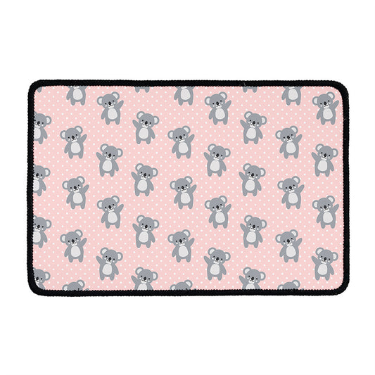 Polka Dot Koala Pattern Print Kitchen Mat