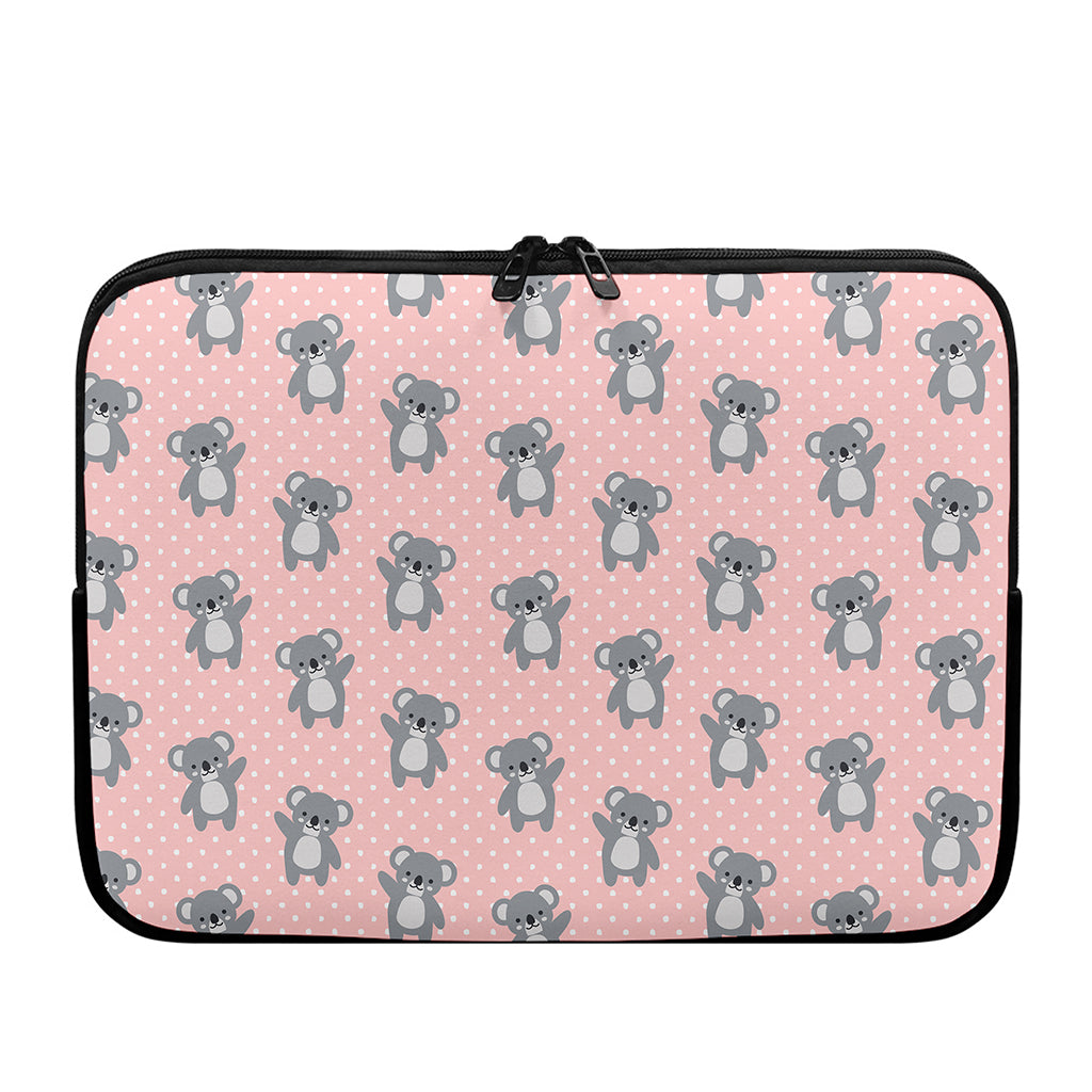 Polka Dot Koala Pattern Print Laptop Sleeve