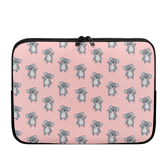Polka Dot Koala Pattern Print Laptop Sleeve