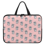 Polka Dot Koala Pattern Print Laptop Sleeve With Handle