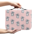 Polka Dot Koala Pattern Print Leather Bible Cover