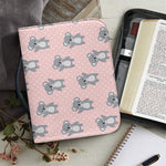 Polka Dot Koala Pattern Print Leather Bible Cover