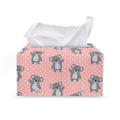 Polka Dot Koala Pattern Print Leather Tissue Box Cover