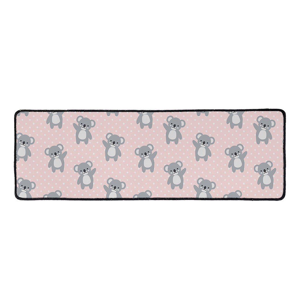 Polka Dot Koala Pattern Print Long Kitchen Mat