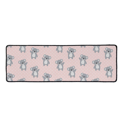 Polka Dot Koala Pattern Print Long Kitchen Mat