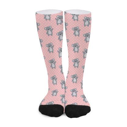 Polka Dot Koala Pattern Print Long Socks