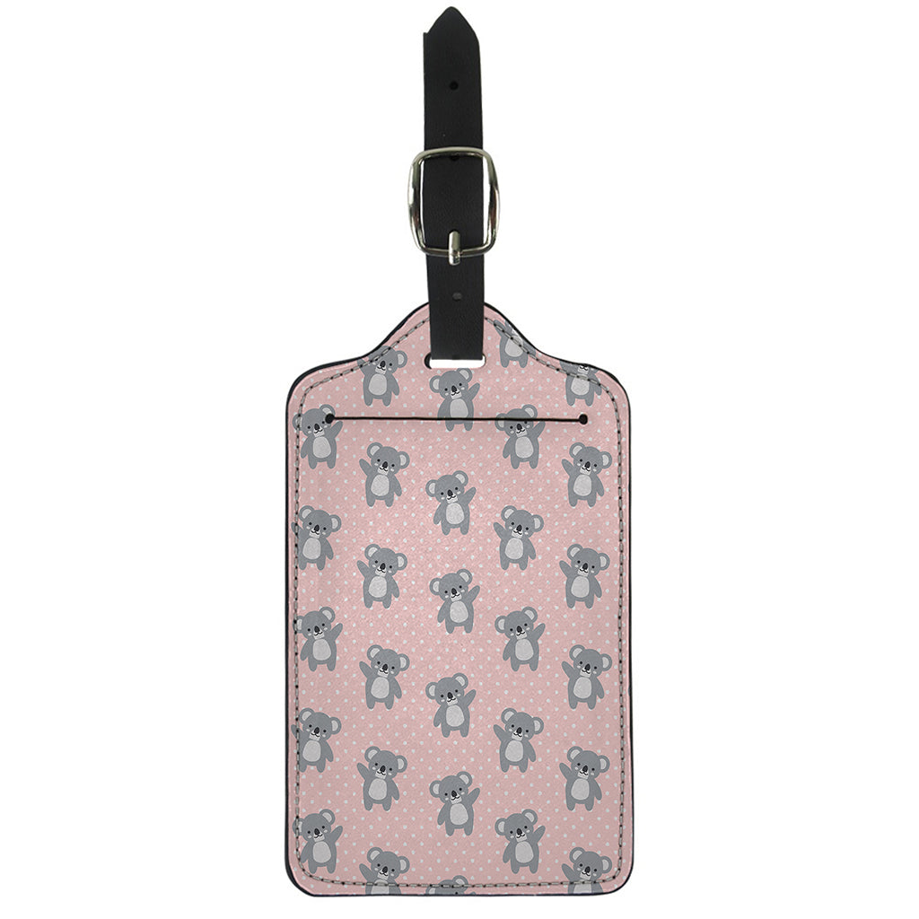Polka Dot Koala Pattern Print Luggage Tag