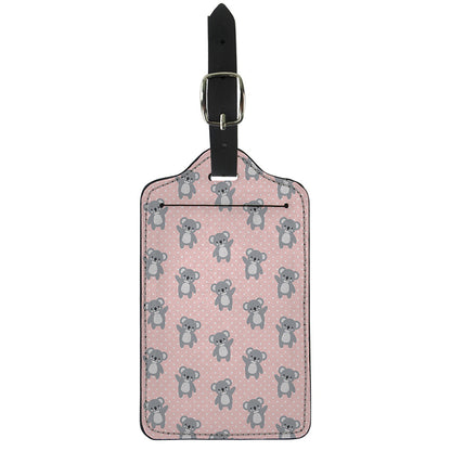 Polka Dot Koala Pattern Print Luggage Tag