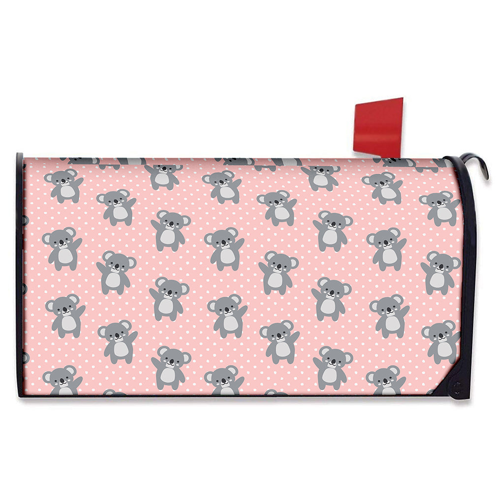 Polka Dot Koala Pattern Print Mailbox Cover
