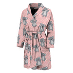 Polka Dot Koala Pattern Print Men's Bathrobe