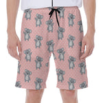 Polka Dot Koala Pattern Print Men's Beach Shorts