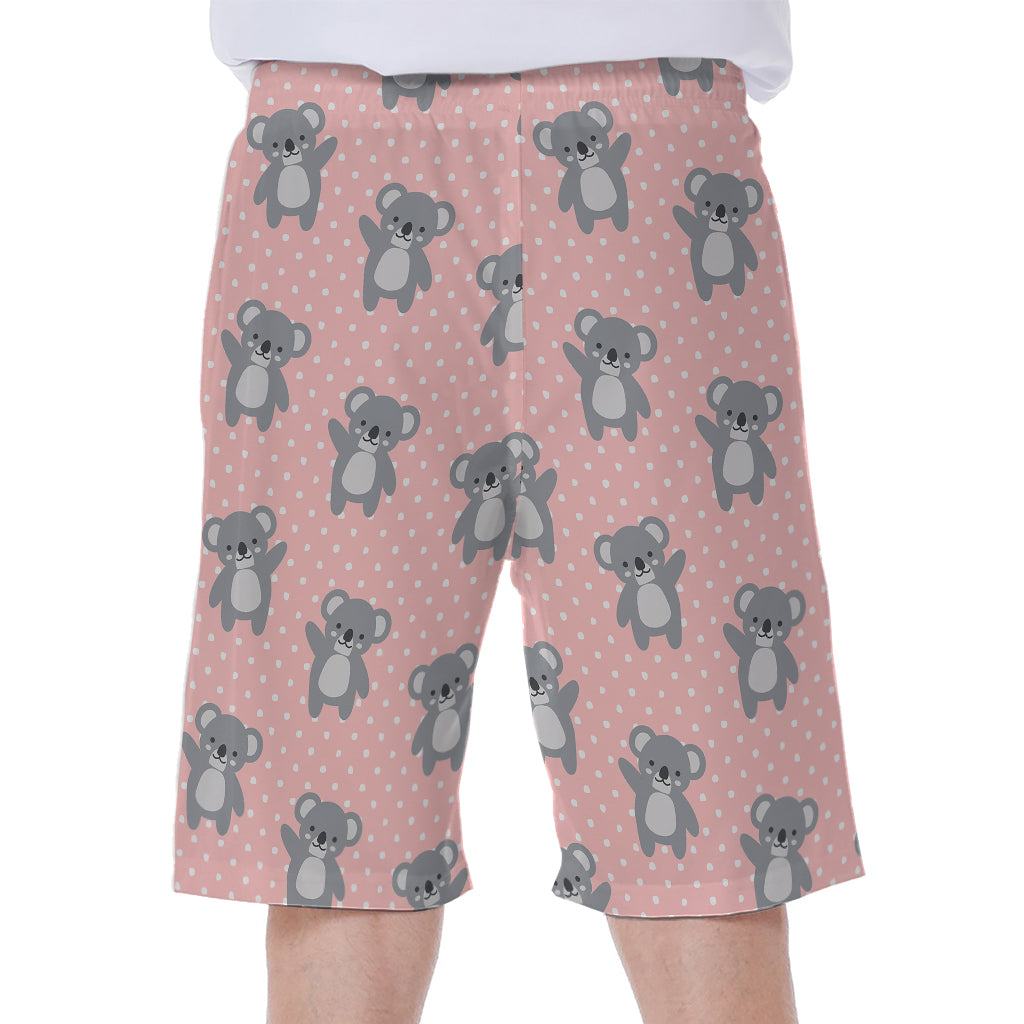 Polka Dot Koala Pattern Print Men's Beach Shorts