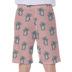 Polka Dot Koala Pattern Print Men's Beach Shorts