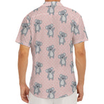 Polka Dot Koala Pattern Print Men's Deep V-Neck Shirt