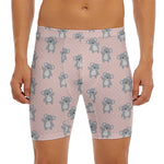 Polka Dot Koala Pattern Print Men's Long Boxer Briefs