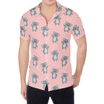 Polka Dot Koala Pattern Print Men's Shirt