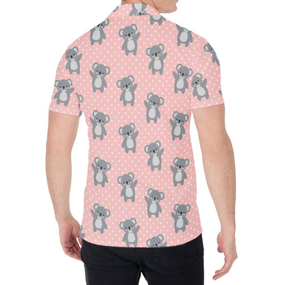 Polka Dot Koala Pattern Print Men's Shirt