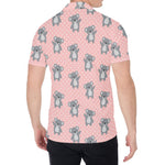 Polka Dot Koala Pattern Print Men's Shirt