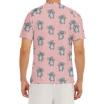Polka Dot Koala Pattern Print Men's Short Sleeve Rash Guard