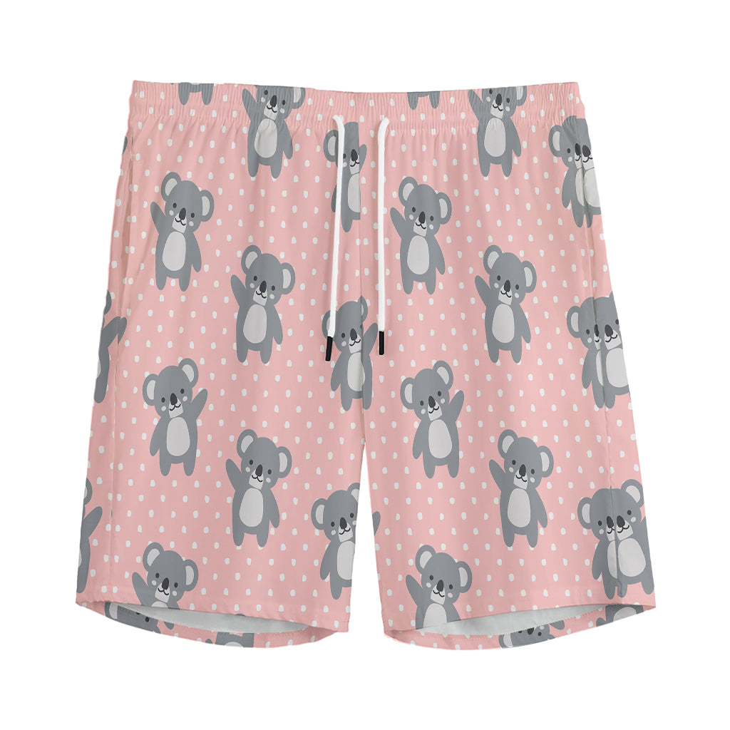 Polka Dot Koala Pattern Print Men's Sports Shorts
