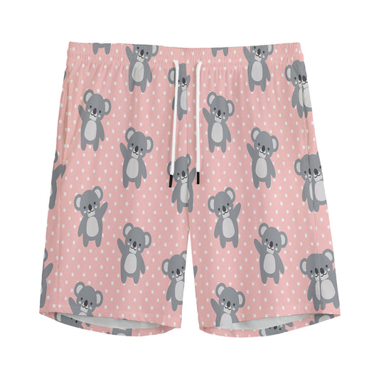 Polka Dot Koala Pattern Print Men's Sports Shorts