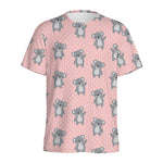 Polka Dot Koala Pattern Print Men's Sports T-Shirt