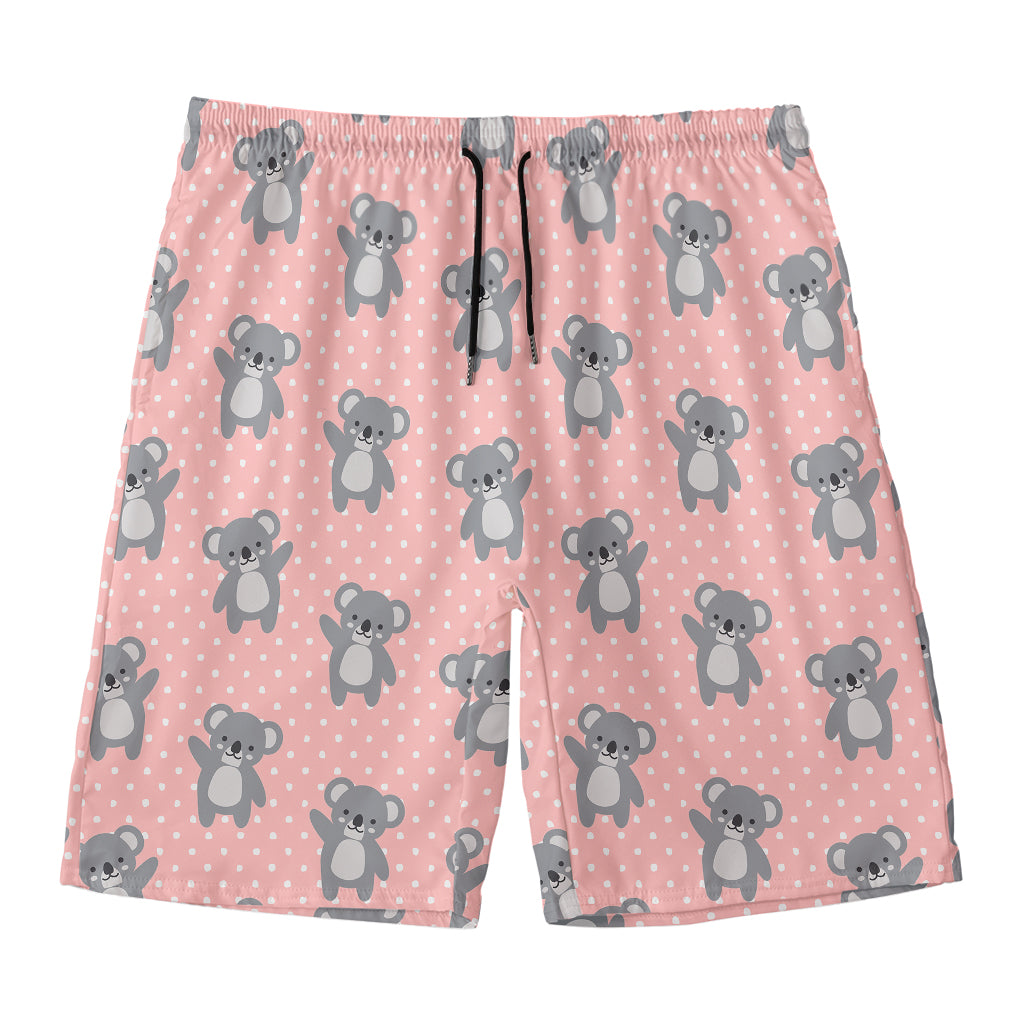 Polka Dot Koala Pattern Print Men's Swim Trunks