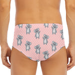 Polka Dot Koala Pattern Print Men's Triangle Swim Briefs