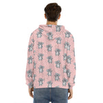 Polka Dot Koala Pattern Print Men's Velvet Pullover Hoodie