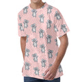 Polka Dot Koala Pattern Print Men's Velvet T-Shirt
