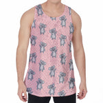 Polka Dot Koala Pattern Print Men's Velvet Tank Top