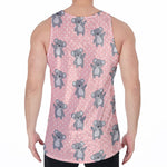 Polka Dot Koala Pattern Print Men's Velvet Tank Top