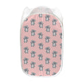 Polka Dot Koala Pattern Print Mesh Laundry Hamper