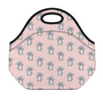 Polka Dot Koala Pattern Print Neoprene Lunch Bag