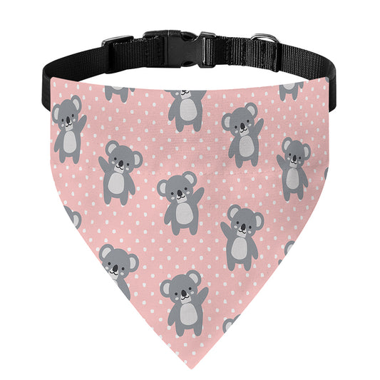 Polka Dot Koala Pattern Print Over The Collar Dog Bandana