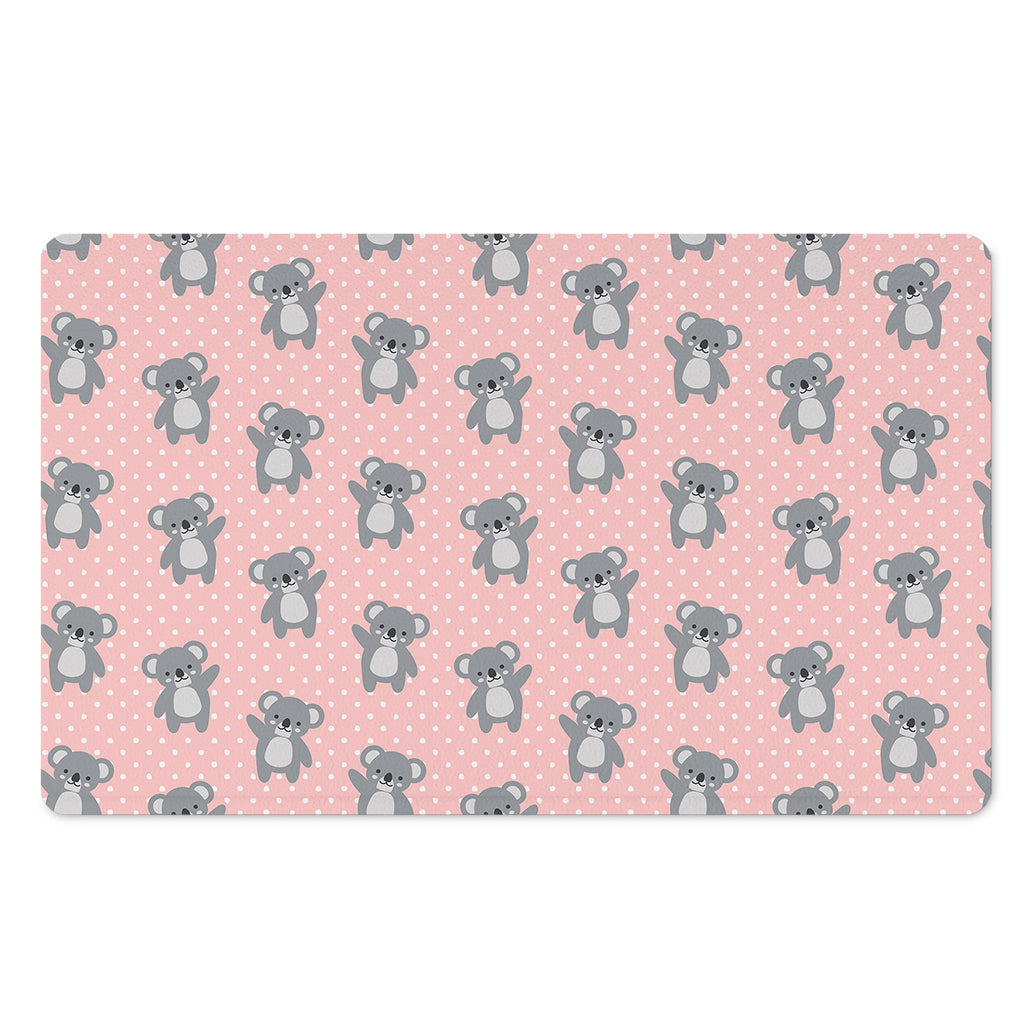 Polka Dot Koala Pattern Print Polyester Doormat