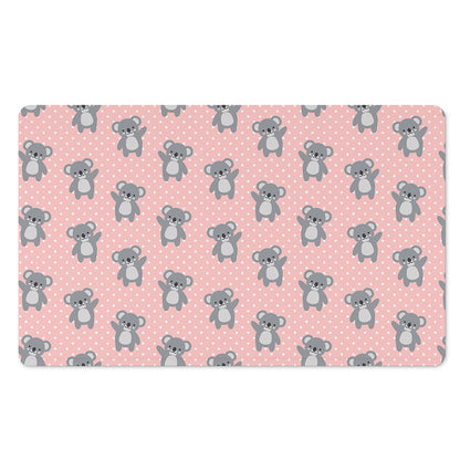 Polka Dot Koala Pattern Print Polyester Doormat