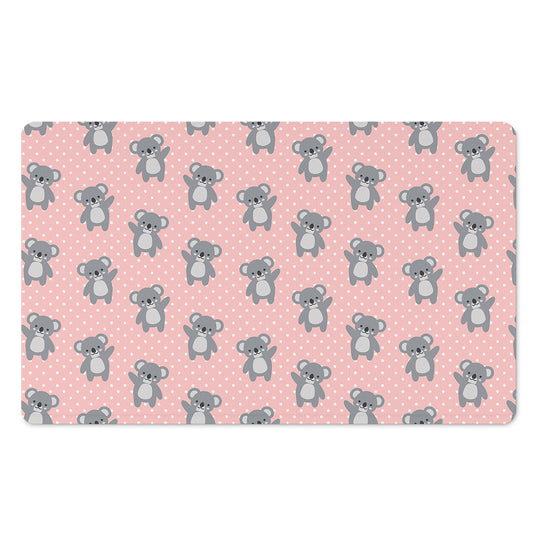 Polka Dot Koala Pattern Print Polyester Doormat