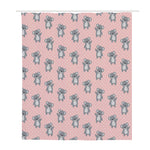 Polka Dot Koala Pattern Print Polyester Shower Curtain