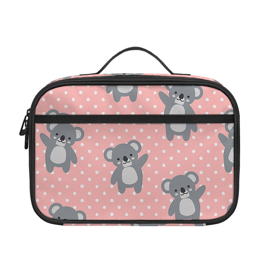 Polka Dot Koala Pattern Print Portable Lunch Bag