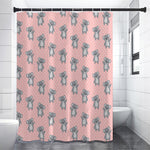 Polka Dot Koala Pattern Print Premium Shower Curtain