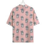 Polka Dot Koala Pattern Print Rayon Hawaiian Shirt