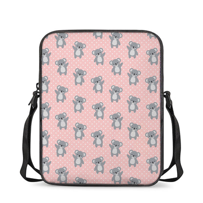 Polka Dot Koala Pattern Print Rectangular Crossbody Bag