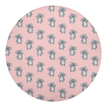 Polka Dot Koala Pattern Print Round Blanket