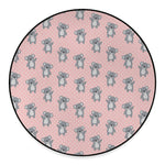 Polka Dot Koala Pattern Print Round Floor Mat