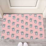 Polka Dot Koala Pattern Print Rubber Doormat